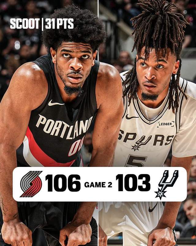 开拓者末节逆转马刺 文班亚马伤退系列赛陷入胶